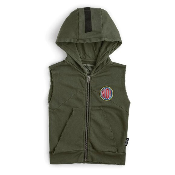 Nununu Raw Vest in Olive